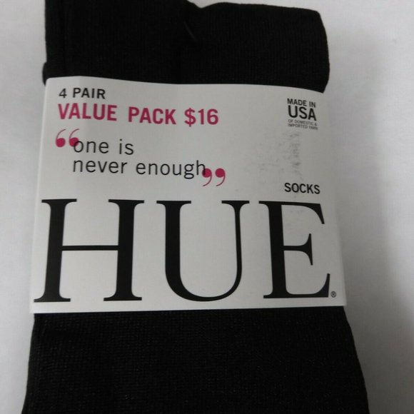 Hue Black Luster Socks 4 Pairs Pack One Size Women's - Picture 5 of 5
